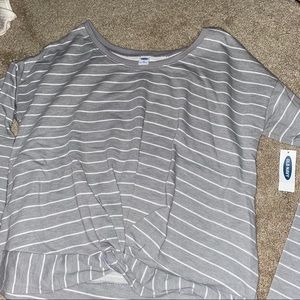 Old Navy Striped Tie Front Top